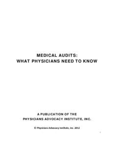 Recovery Audit Contractor / Medicare / Clinical audit / Audit / Medical billing / American Medical Association / Health / Auditing / Medicine