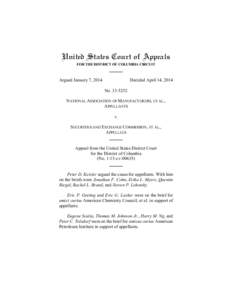 National Association of Manufacturers, et al. v. Securities and Exchange Commission, et al.: Court of Appeals Decision Affirming in Part, Reversing in Part, and Remanding