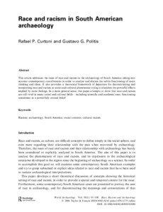 Race and racism in South American archaeology Rafael P. Curtoni and Gustavo G. Politis