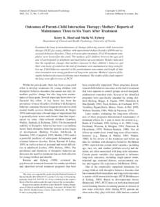 Journal of Clinical Child and Adolescent Psychology 2003, Vol. 32, No. 3, 419–429 Copyright © 2003 by Lawrence Erlbaum Associates, Inc.