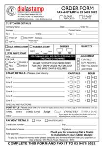 dialastamp  ORDER FORM FAX-A-STAMP to[removed]