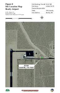 Figure 8 Site Location Map Beatty Airport S5[removed]Beatty, NV Nevada ARRA of 2009 Orphaned and/or Abandoned UST Program