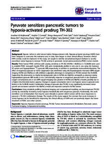 Pyruvate sensitizes pancreatic tumors to hypoxia-activated prodrug TH-302