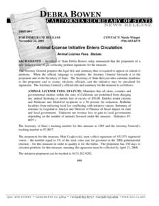 DB07:091 FOR IMMEDIATE RELEASE November 21, 2007 CONTACT: Nicole Winger[removed]