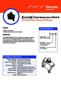 PS Neck Mounting Series (PSM-XX-N) 2 to 35 Amp Precision Thermal Circuit Breaker Features  ORDERING INFORMATION