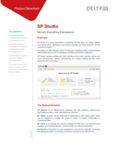 Product Datasheet  SP Studio Monitor Everything Everywhere  KEY BENEFITS