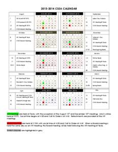 [removed]CSEA CALENDAR AUGUST 2013 August 1