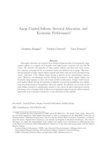 Large Capital Inflows, Sectoral Allocation, and Economic Performance∗ Gianluca Benigno†  Nathan Converse‡