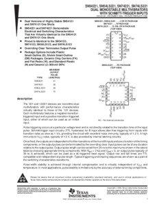 SN54221, SN54LS221, SN74221, SN74LS221 DUAL MONOSTABLE MULTIVIBRATORS WITH SCHMITT-TRIGGER INPUTS