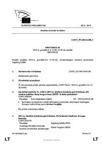 [removed]EUROPOS PARLAMENTAS Biudžeto kontrolės komitetas  CONT_PV(2014)1208_1