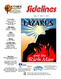 Issue 25  June 22, 2014 Southside Church of Christ
