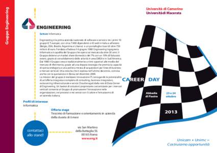 Gruppo Engineering  Università di Camerino Universitàdi Macerata  Settore Informatica