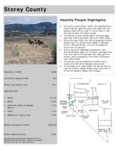 Storey County Healthy People Highlights:   