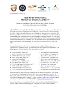 Microsoft Word - Four Winds Invitational Ticket Information Press Release FINAL