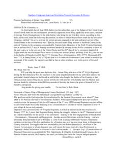 Southern Campaign American Revolution Pension Statements & Rosters Pension Application of James Fling S8489 VA Transcribed and annotated by C. Leon Harris. 12 Feb[removed]DISTRICT OF Columbia, ss. On this Eighth day of Jun