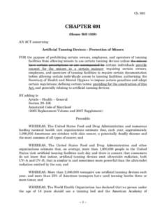 Ch[removed]CHAPTER 691 (House Bill[removed]AN ACT concerning Artificial Tanning Devices – Protection of Minors