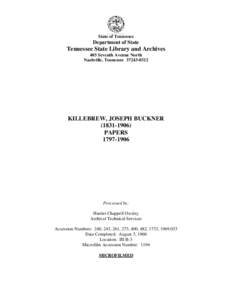 Tennessee / Joseph Buckner Killebrew / The General / Rail transport / Southern United States / Nashville /  Chattanooga and St. Louis Railway