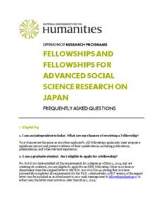 DIVISION OF RESEARCH PROGRAMS  FELLOWSHIPS AND FELLOWSHIPS FOR ADVANCED SOCIAL SCIENCE RESEARCH ON