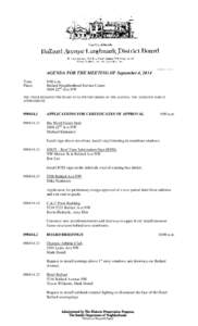 BLD[removed]AGENDA FOR THE MEETING OF September 4, 2014 Time: Place: