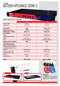 firewall  SISTEMI APPLIANCE SERIE S CARATTERISTICHE TECNICHE S820R