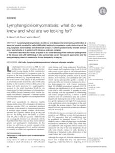 Eur Respir Rev 2011; 20: 119, 34–44 DOI: [removed][removed]REVIEW  Lymphangioleiomyomatosis: what do we