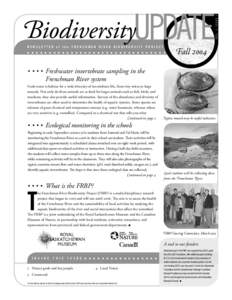 VOL. I, ISSUE I  BiodiversityUPDATE ................................ NEWSLETTER of the FRENCHMAN RIVER BIODIVERSITY PROJECT