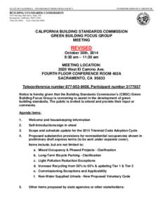 STATE OF CALIFORNIA – GOVERNMENT OPERATIONS AGENCY  GOVERNOR EDMUND G. BROWN JR. BUILDING STANDARDS COMMISSION 2525 Natomas Park Drive, Suite 130