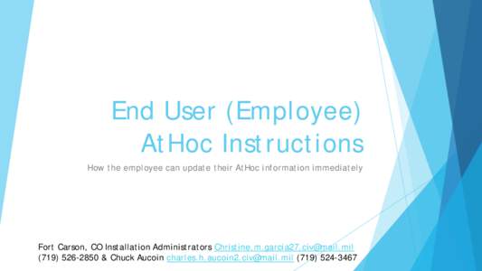 End User (Employee) AtHoc Instructions