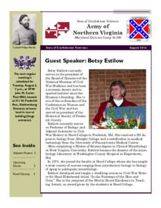 Sons of Confederate Veterans  Army of Northern Virginia Maryland Division Camp #1398 Colonel William Norris