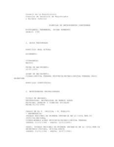 Consejo de la Magistratura Comision de Selecci¢n de Magistrados y Escuela Judicial PLANILLA DE ANTECEDENTES CONFORMADA POSTULANTE: FERNANDEZ, JAVIER HUMBERTO