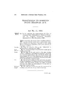 HABERFIELD TO DOBROYD POIXT TRAMWAY ACT. Act No. 57, 1923. An A c t to sanction the construction of a line of tramway from Haberfield to Dobroyd P o i n t ;