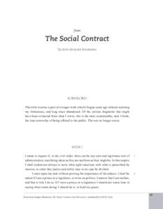 from  The Social Contract by Jean-Jacques Rousseau  Foreword