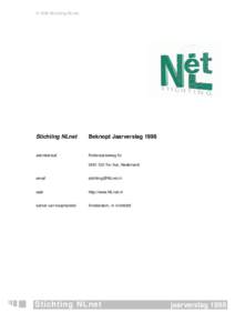 © 1999 Stichting NLnet  Stichting NLnet Beknopt Jaarverslag 1998