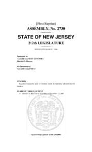 [First Reprint]  ASSEMBLY, No[removed]STATE OF NEW JERSEY 212th LEGISLATURE