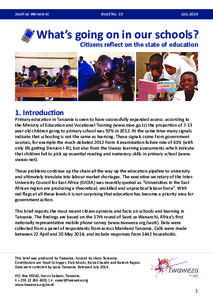 Sauti za Wananchi  Brief No. 13 July 2014