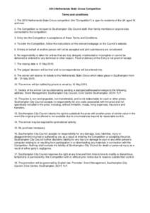 2015 Netherlands State Circus Competition Terms and conditions 1. The 2015 Netherlands State Circus competition (the 