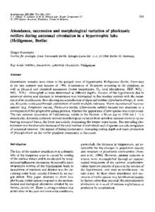 Abundance, succession and morphological variation of planktonic rotifers during autumnal circulation in a hypertrophic lake (Heiligensee, Berlin)