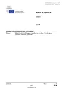 [removed]EU XXV. GP Eingelangt am[removed]Council of the European Union