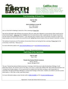 State Earth Day Events - Cadillac