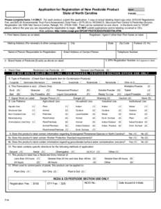 Application for Registration of New Pesticide Product State of North Carolina YEAR _________ PAA200._______