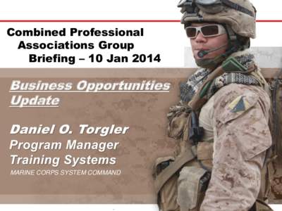 Combined Professional Associations Group Briefing – 10 Jan 2014 Business Opportunities Update