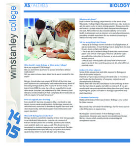 winstanley college  AS/A-LEVELS BIOLOGY What more is there?