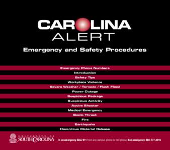 Emergency and Safety Procedures Emergency Phone Numbers Introduction Safety Tips Workplace Violence Severe Weather / Tornado / Flash Flood