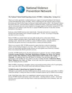 DRAFT — National Violence Prevention Network Statement for the Record