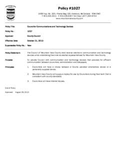 Policy #[removed]Twp. Rd[removed]Postal Bag 100, Didsbury, AB Canada T0M 0W0 T[removed]F[removed]Toll Free[removed]www.mountainviewcounty.com  Policy Title: