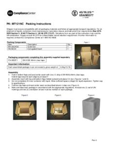 4G/Y6.2/S/** USA/M5377 (** DOM) PK- MT121NC Packing Instructions Shipper must ensure compatibility with all packaging materials and follow all appropriate transport regulations. For air