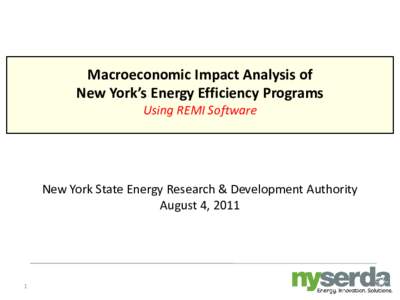 Macroeconomic Impact Analysis of New York’s Energy Efficiency Programs