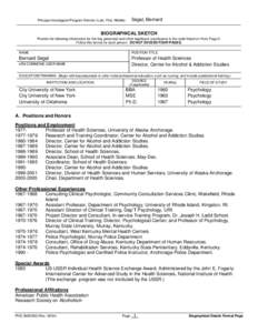 Segal, Bernard  Principal Investigator/Program Director (Last, First, Middle): BIOGRAPHICAL SKETCH Provide the following information for the key personnel and other significant contributors in the order listed on Form Pa