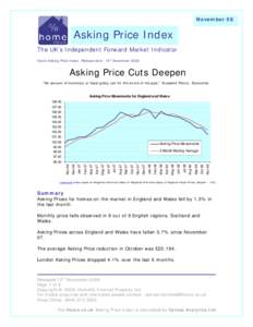 November 08  Asking Price Index The UK’s Independent Forward Market Indicator Home Asking Price Index. Release date: 12th November 2008