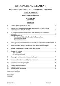 EUROPEAN PARLIAMENT EU-GEORGIA PARLIAMENTARY COOPERATION COMMITTEE SEVENTH MEETING MINUTES OF THE MEETING[removed]June 2005 BRUSSELS